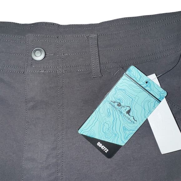 American Outback Shorts Mens Large Charcoal Quick Dry Outdoor Hiking Pockets NWT - Picture 1 of 13
